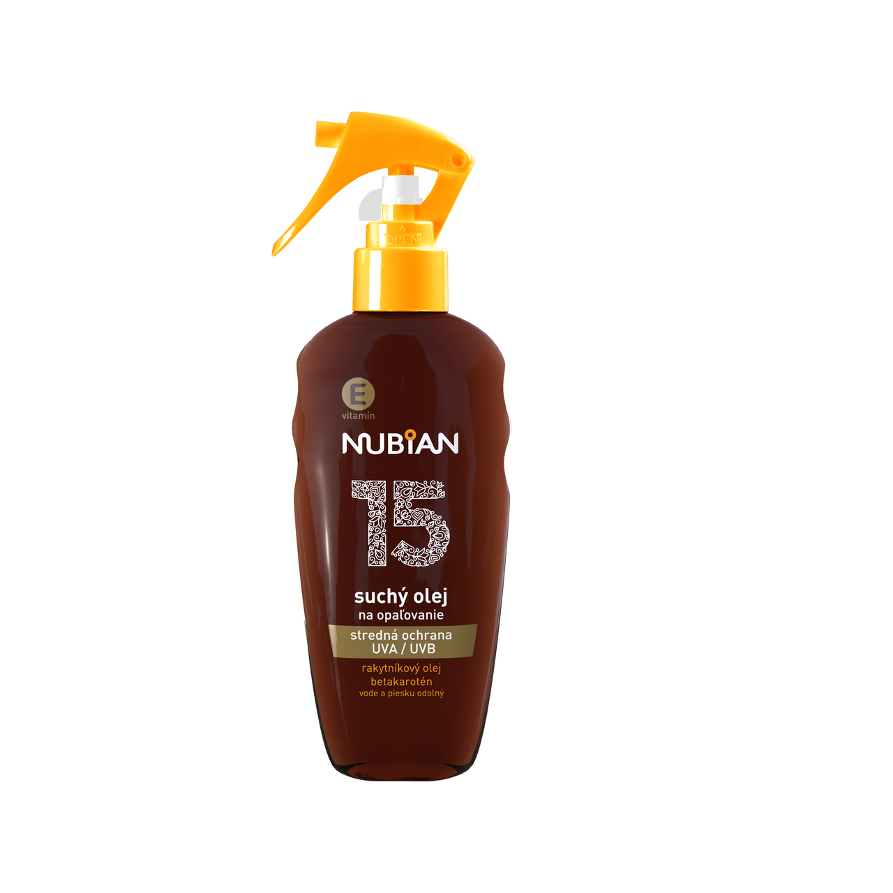 NUBIAN OF 15 Suchý olej na opaľovanie 200 ml