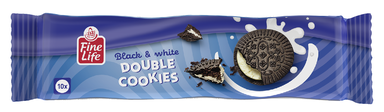 Fine Life Čokoládové cookies s vanilkovým krémom 154 g