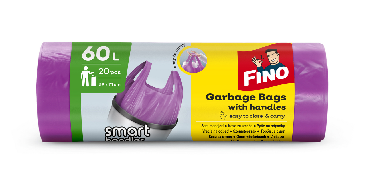 FINO Vrecia na odpad color s ušami 60 l 20 ks