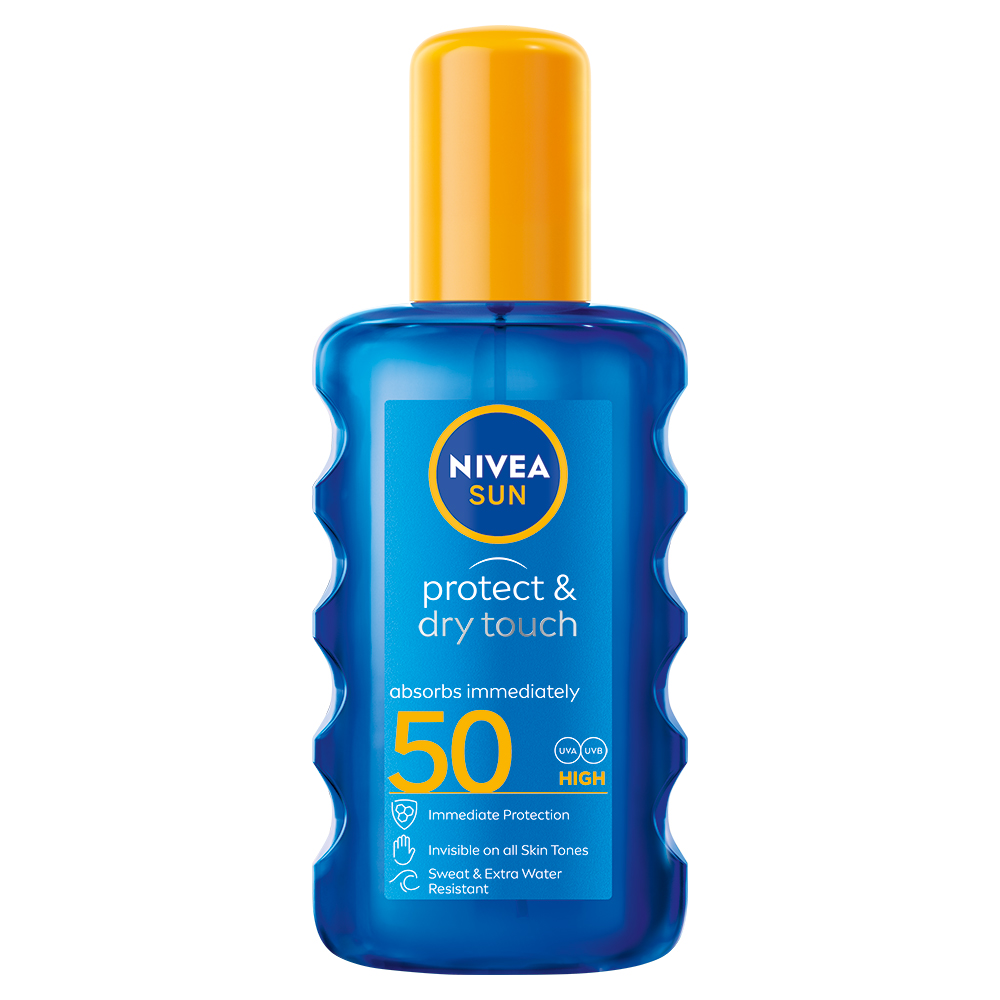 NIVEA Sun protect & dry touch OF 50 Mlieko na opaľovanie v spreji 200 ml