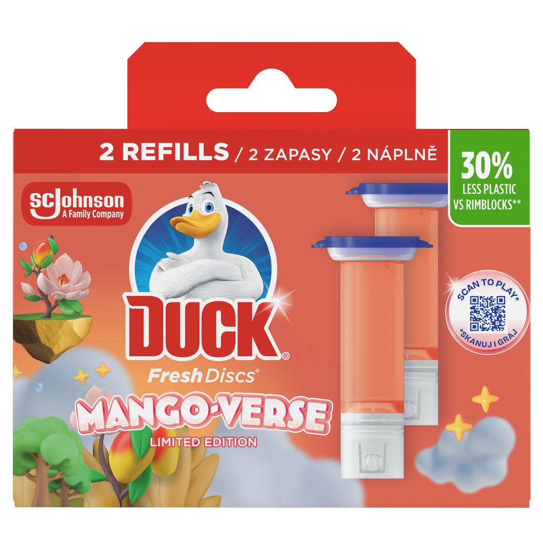 DUCK Fresh Discs WC čistič mango-verse náhradná náplň 2 x 36 ml