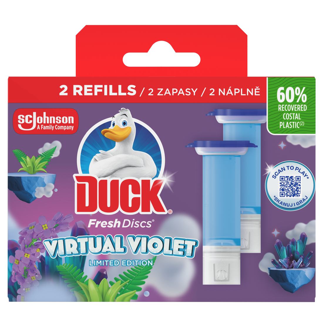 DUCK Fresh Discs WC čistič virtual violet náhradná náplň 2 x 36 ml