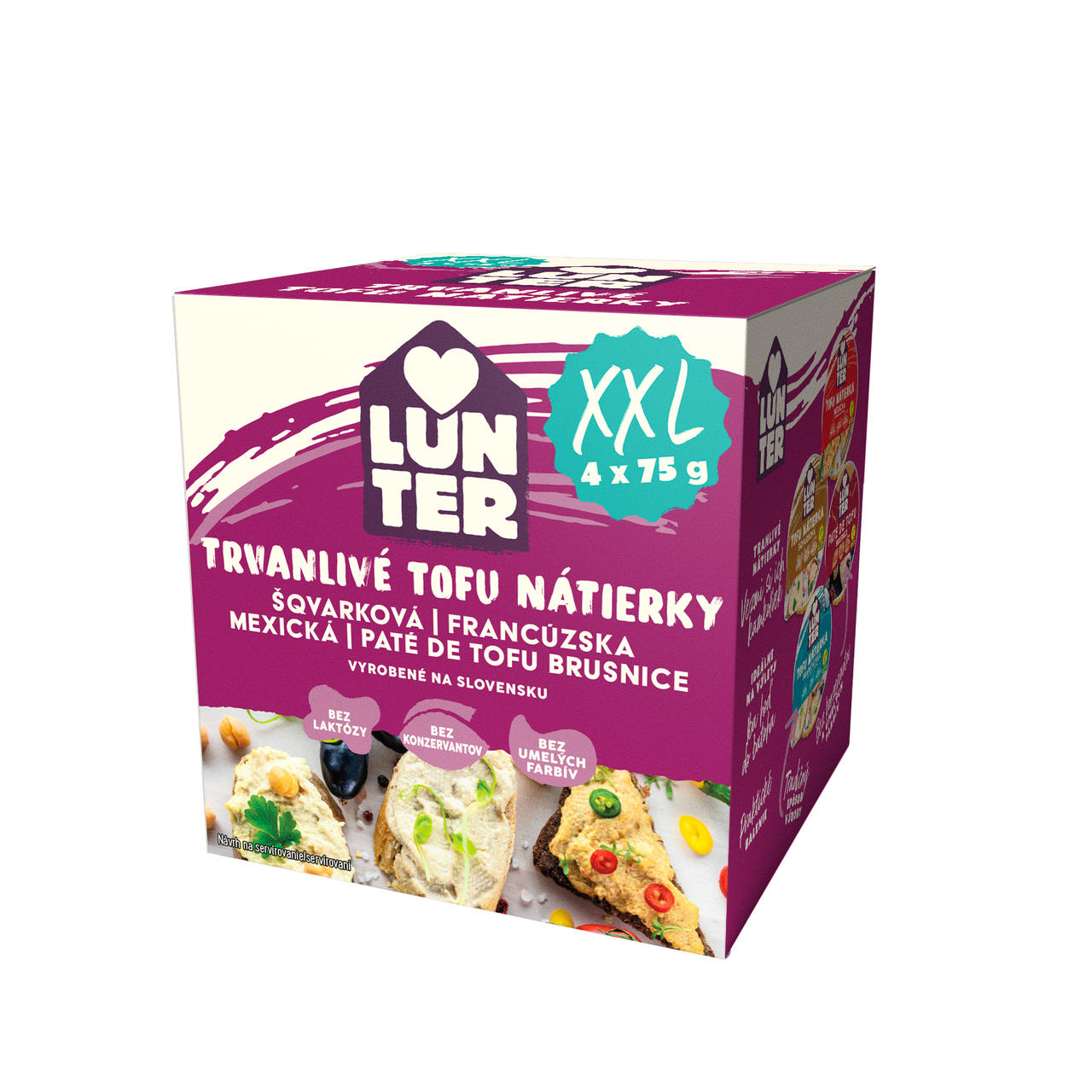 LUNTER Tofu nátierky XXL kocka 4 x 75 g