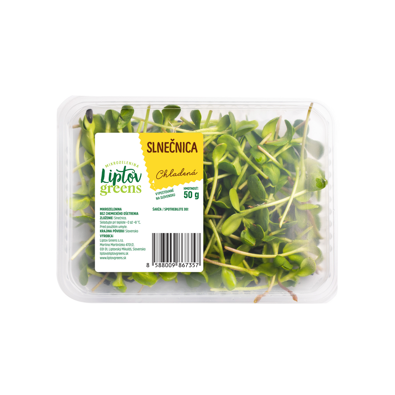 Liptov greens Mikrobylinky slnečnica SK čerstvá 50 g