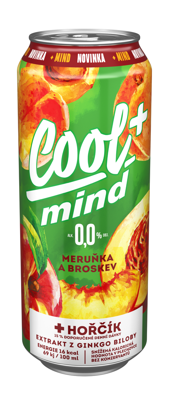 Staropramen Cool+ Mind nealko nápoj marhuľa a broskyňa 24 x 500 ml vratná plechovka