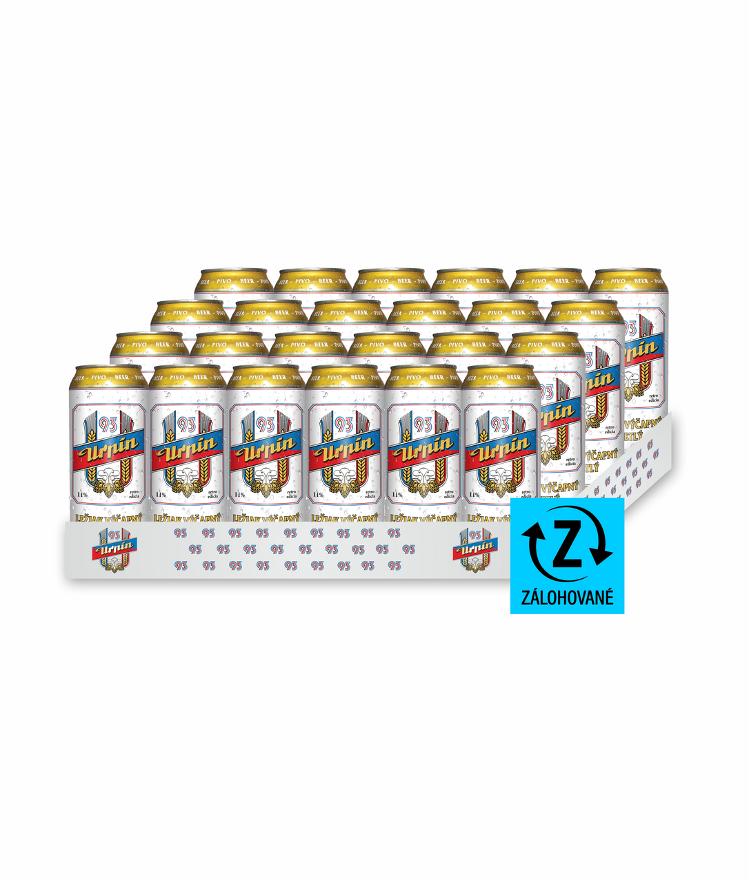 Urpiner Urpín 93 pivo 11% 24 x 500 ml vratná plechovka