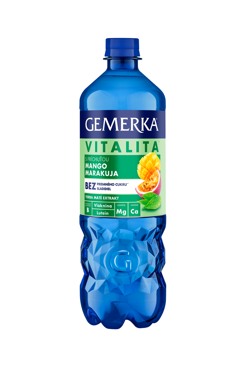 GEMERKA Vitalita minerálna voda mango marakuja 12 x 750 ml vratná PET fľaša