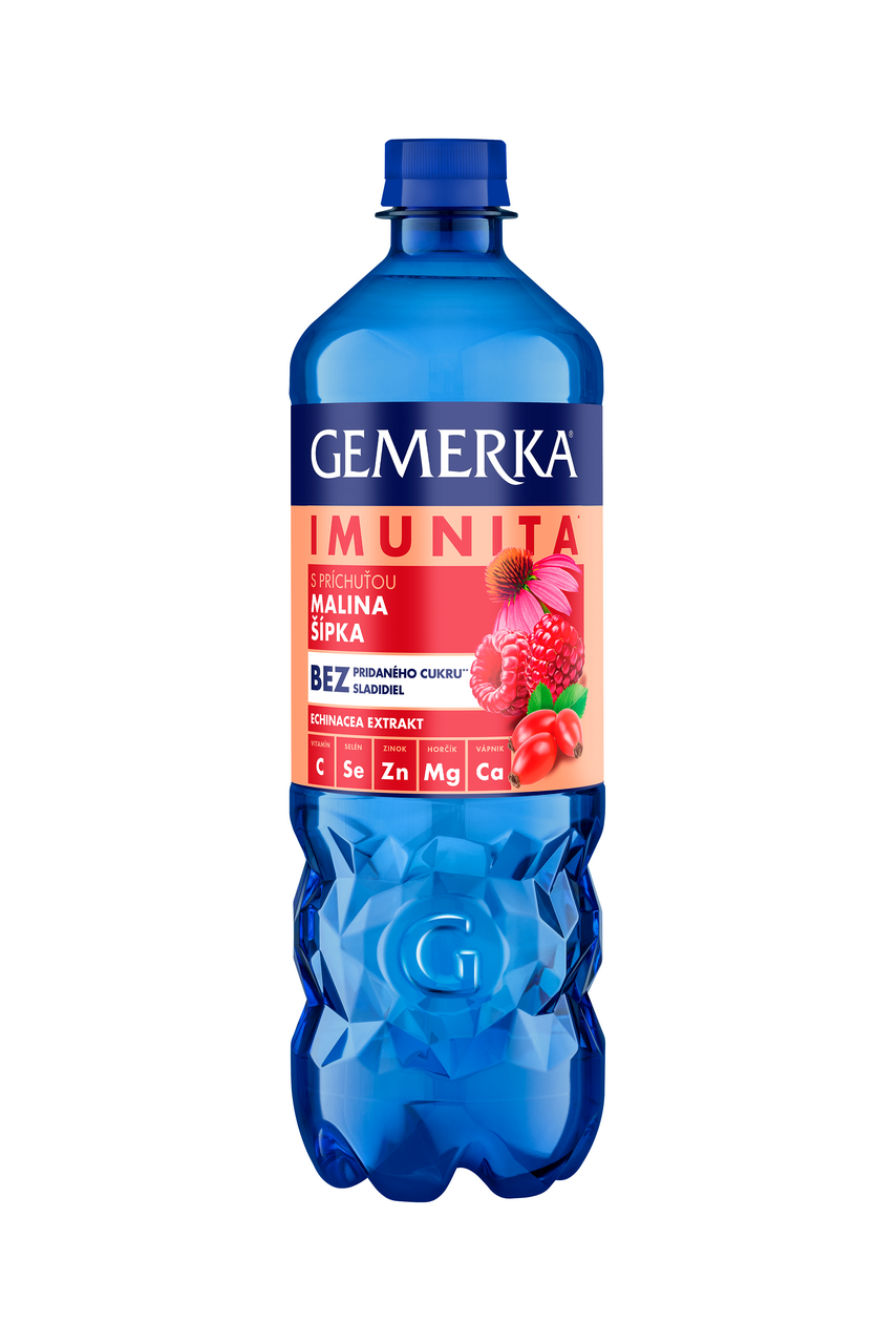 GEMERKA Vitalita minerálna voda malina šípka 12 x 750 ml vratná PET fľaša