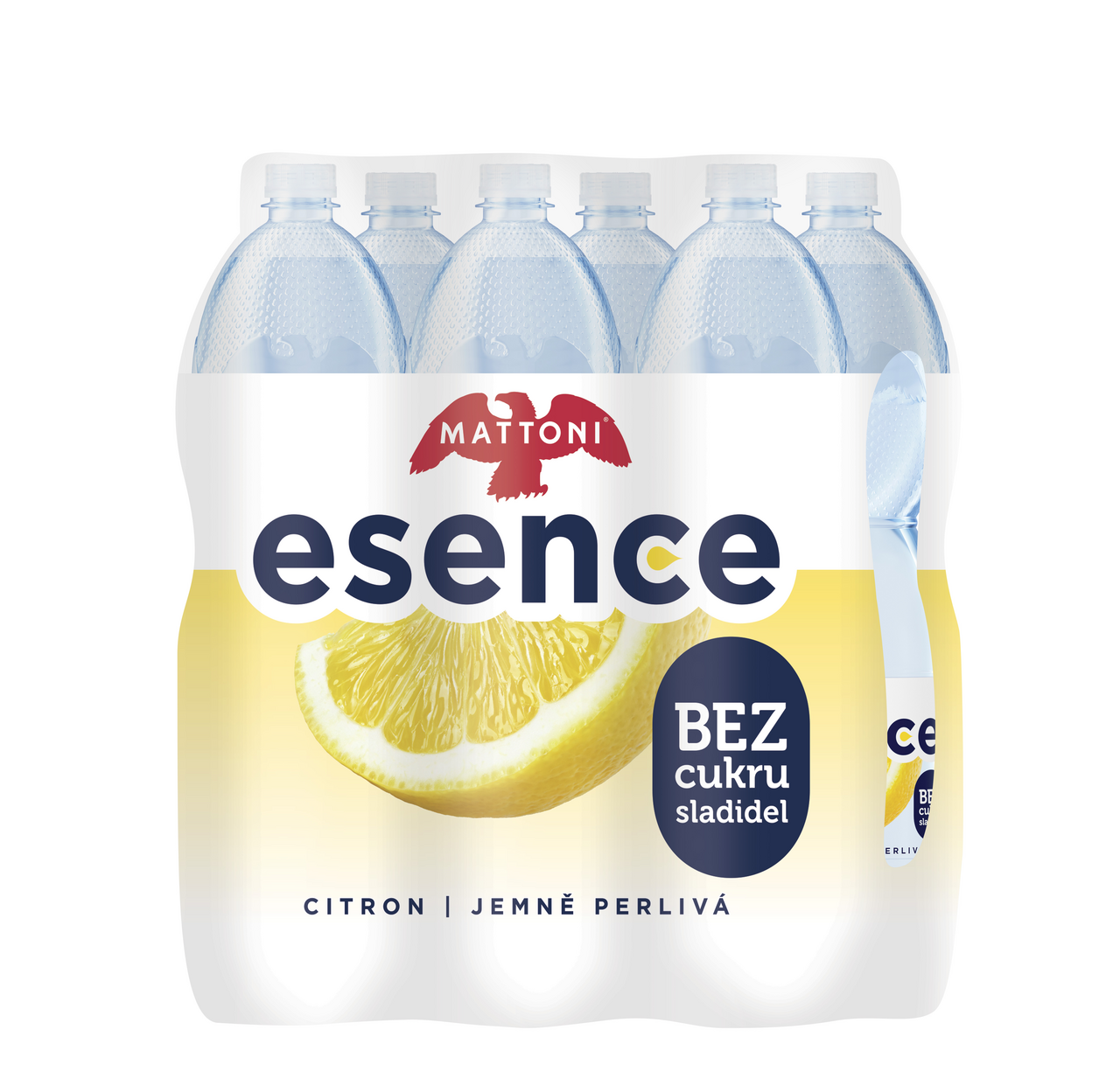 MATTONI Esence minerálna voda citrón 6 x 1,5 l vratná PET fľaša