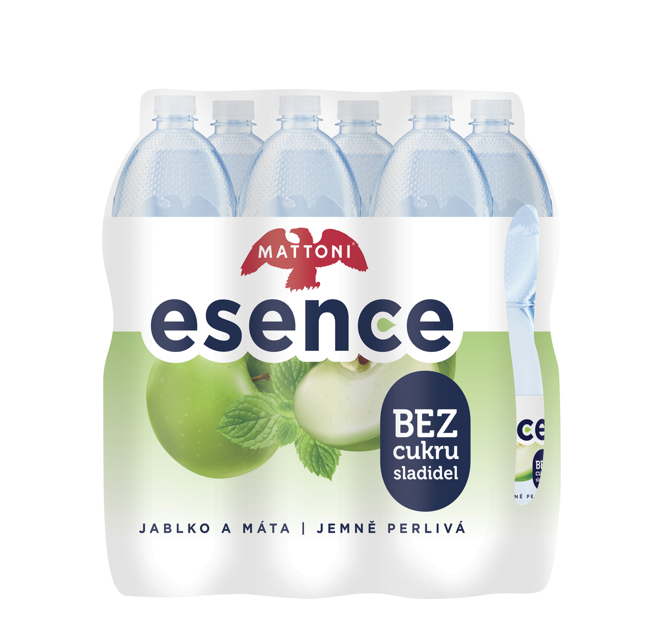 MATTONI Esence minerálna voda jablko a mäta 6 x 1,5 l vratná PET fľaša