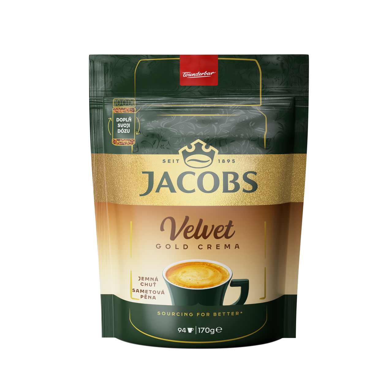 JACOBS Velvet Gold Crema káva instantná vrecúško 170 g