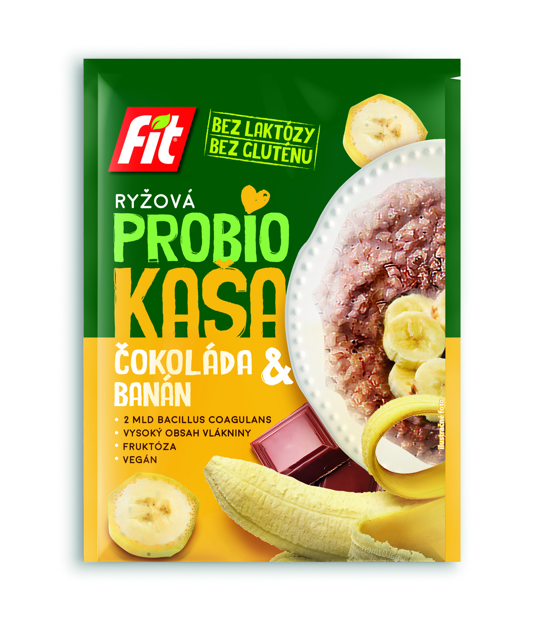 Fit Ryžová Probio vegan kaša čokoláda & banán 52 g