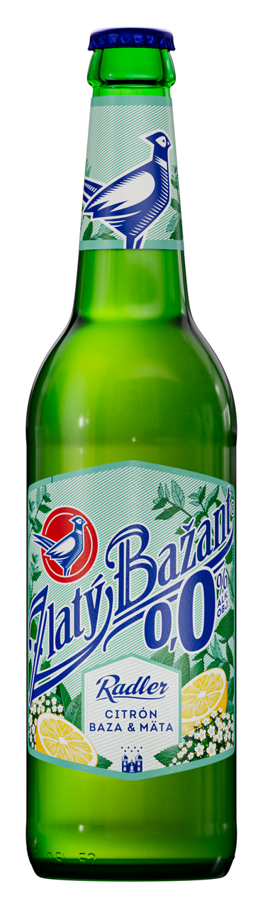Zlatý Bažant Radler nealkoholický 0,0% citrón baza & mäta 20 x 500 ml SKLO