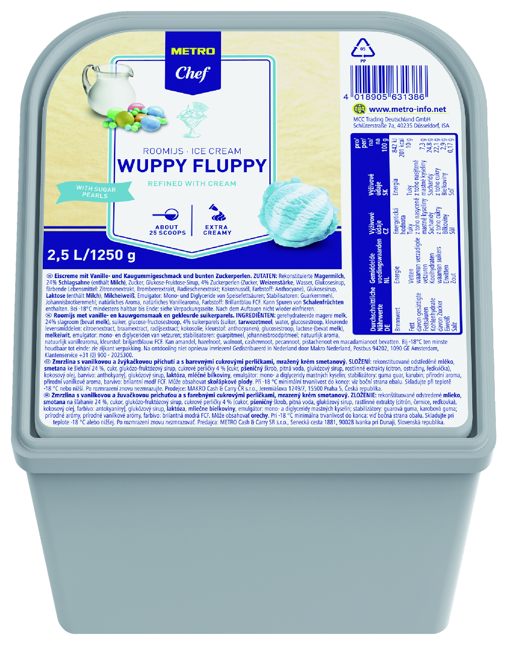 METRO Chef Wuppy Fluppy zmrzlina mraz. 2,5 l