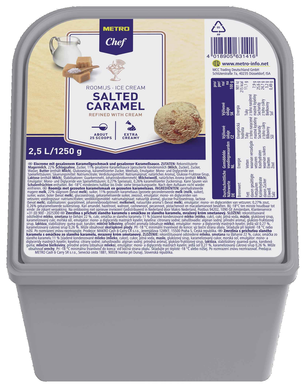 METRO Chef Slaný karamel zmrzlina mraz. 2,5 l