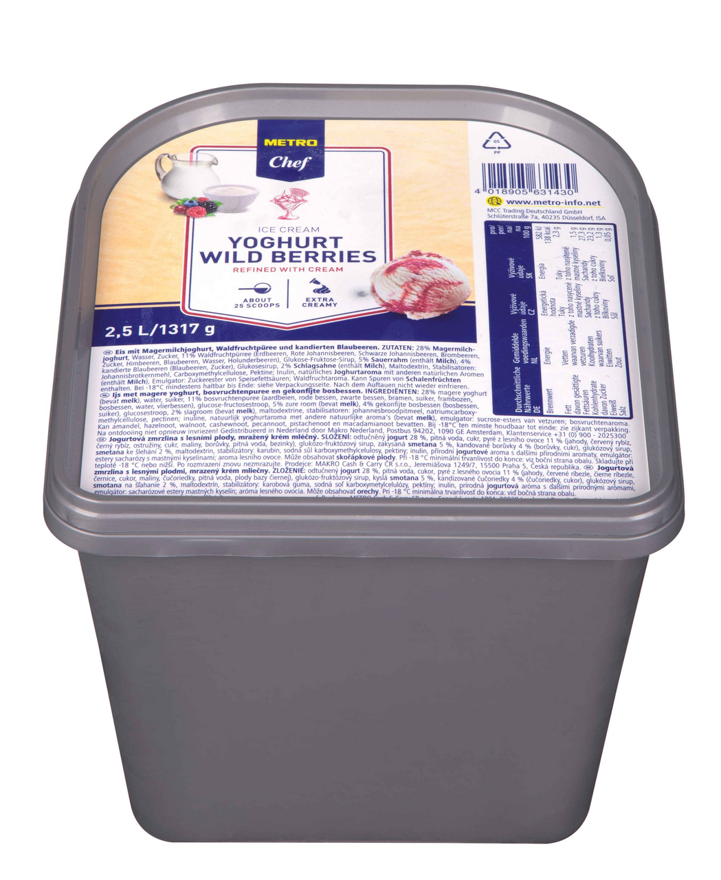METRO Chef Jogurt a lesné ovocie zmrzlina mraz. 2,5 l