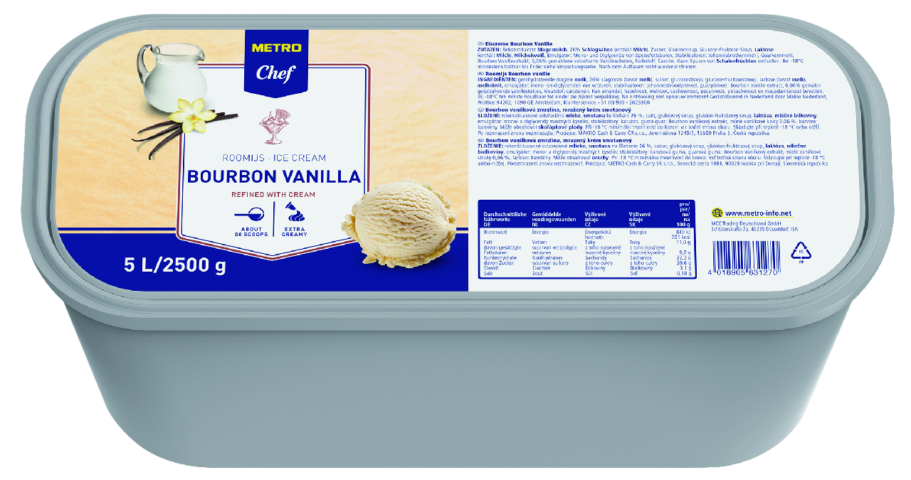METRO Chef Bourbon vanilla zmrzlina mraz. 5 l