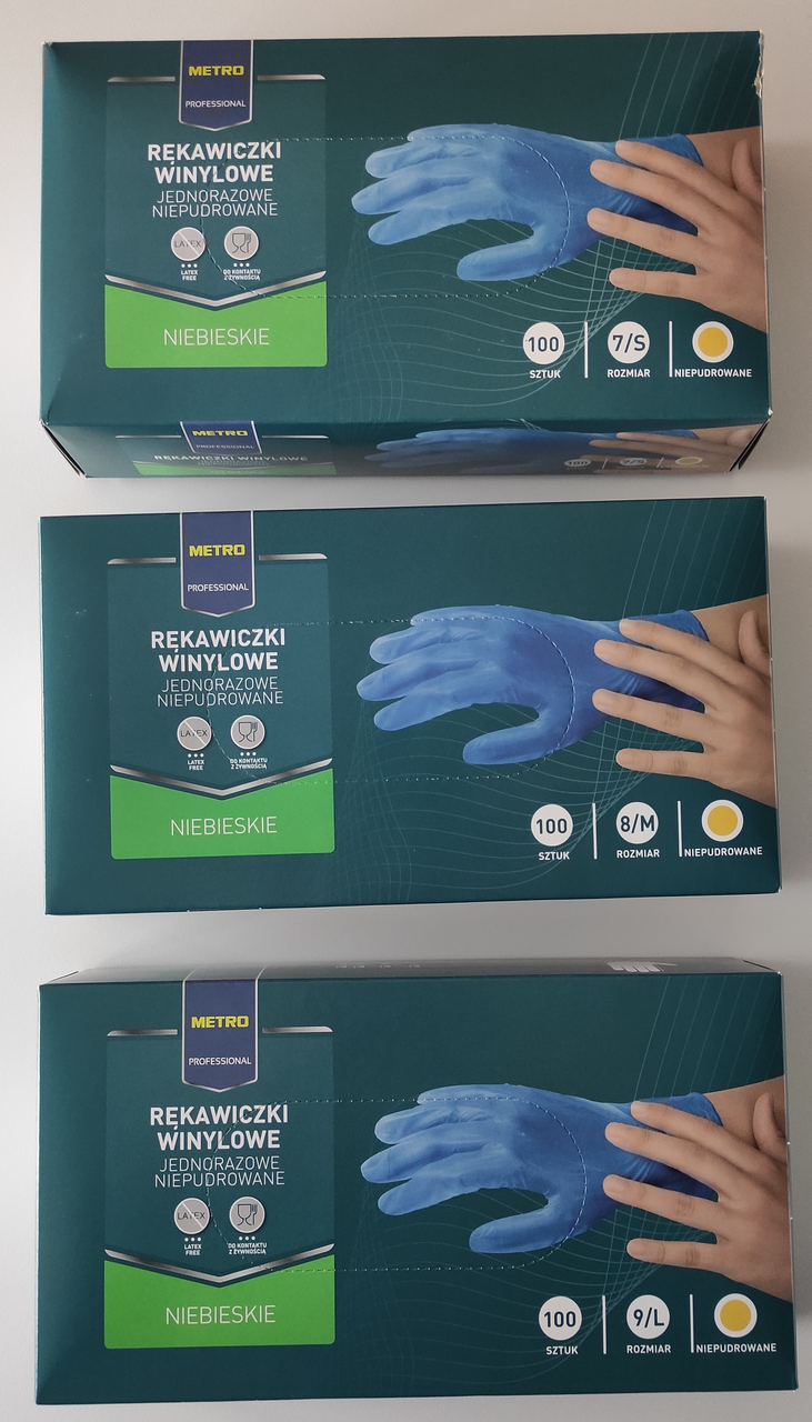 METRO PROFESSIONAL Rukavice nepudrované modré L 100 ks