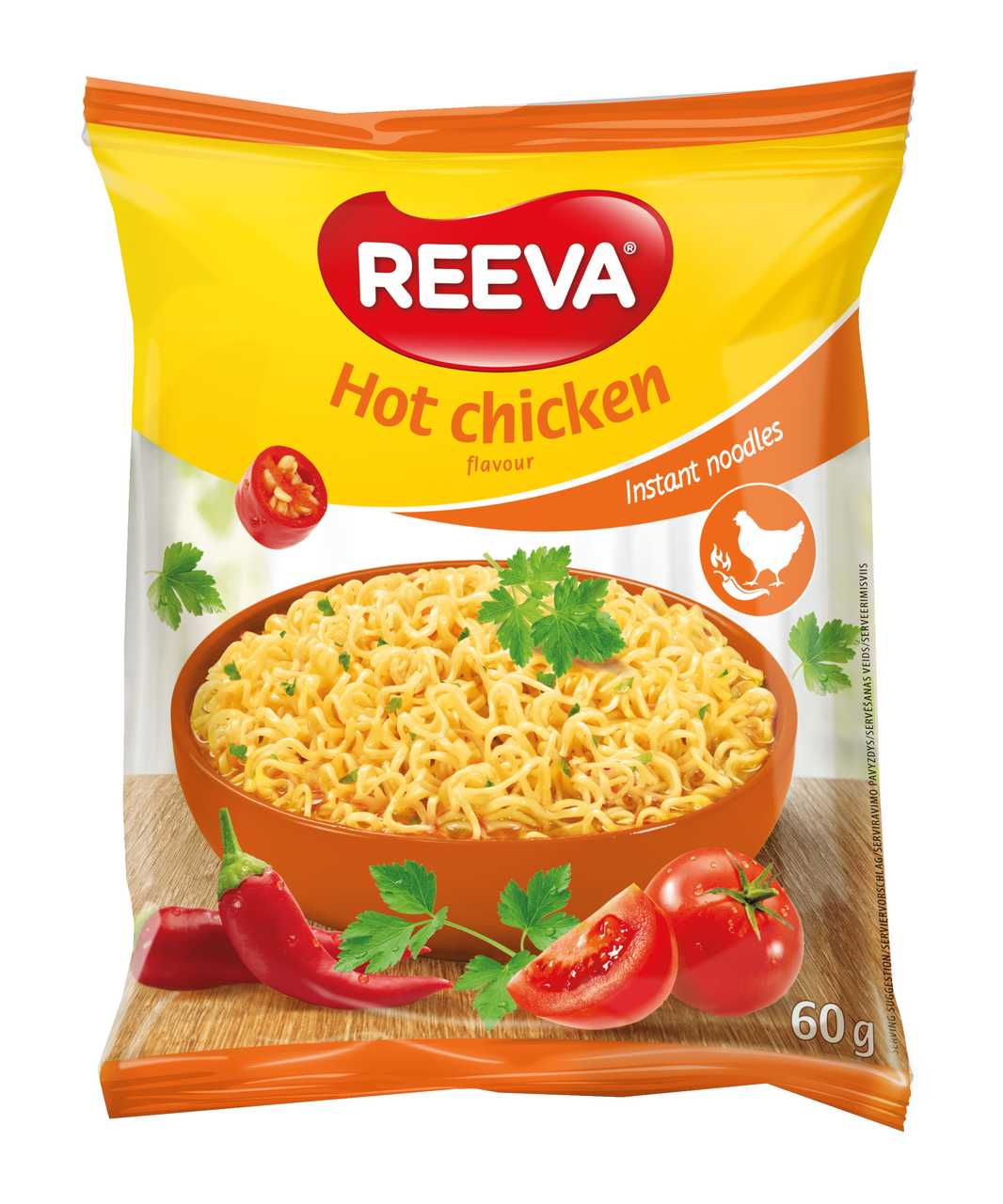 REEVA Instantné rezance s pikantnou kuracou príchuťou 24 x 60 g