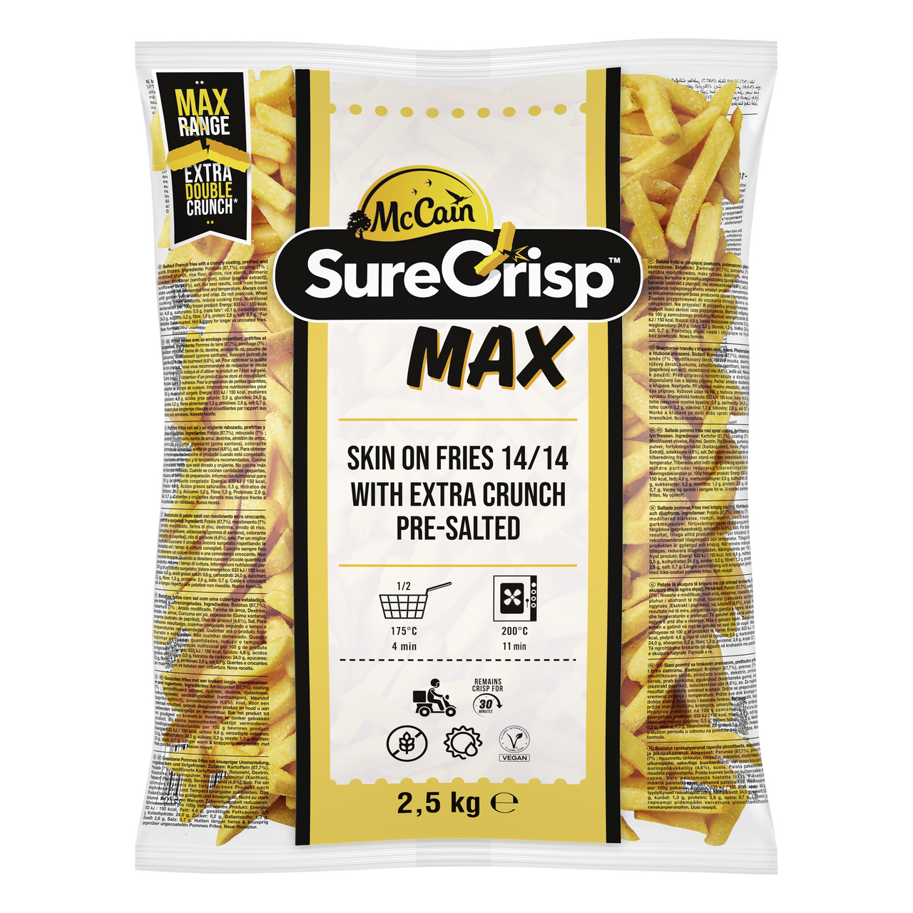 McCain SureCrisp Max hranolky 14/14 mraz. 2,5 kg