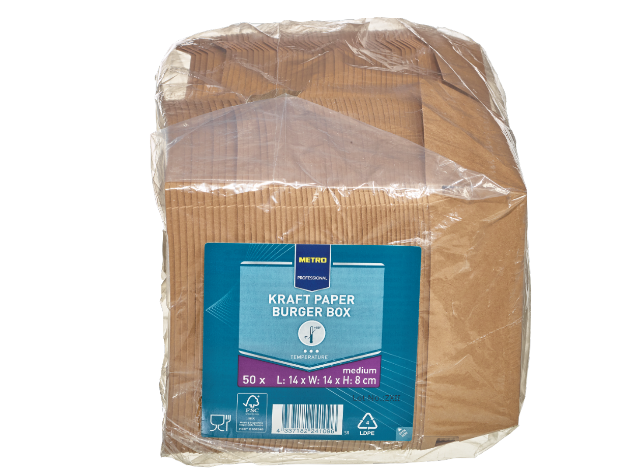 METRO PROFESSIONAL Kraft Paper Burger box medium 50 ks