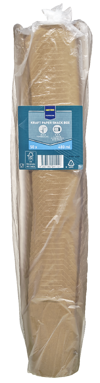 METRO PROFESSIONAL Kraft Paper Snack box 480 ml 50 ks
