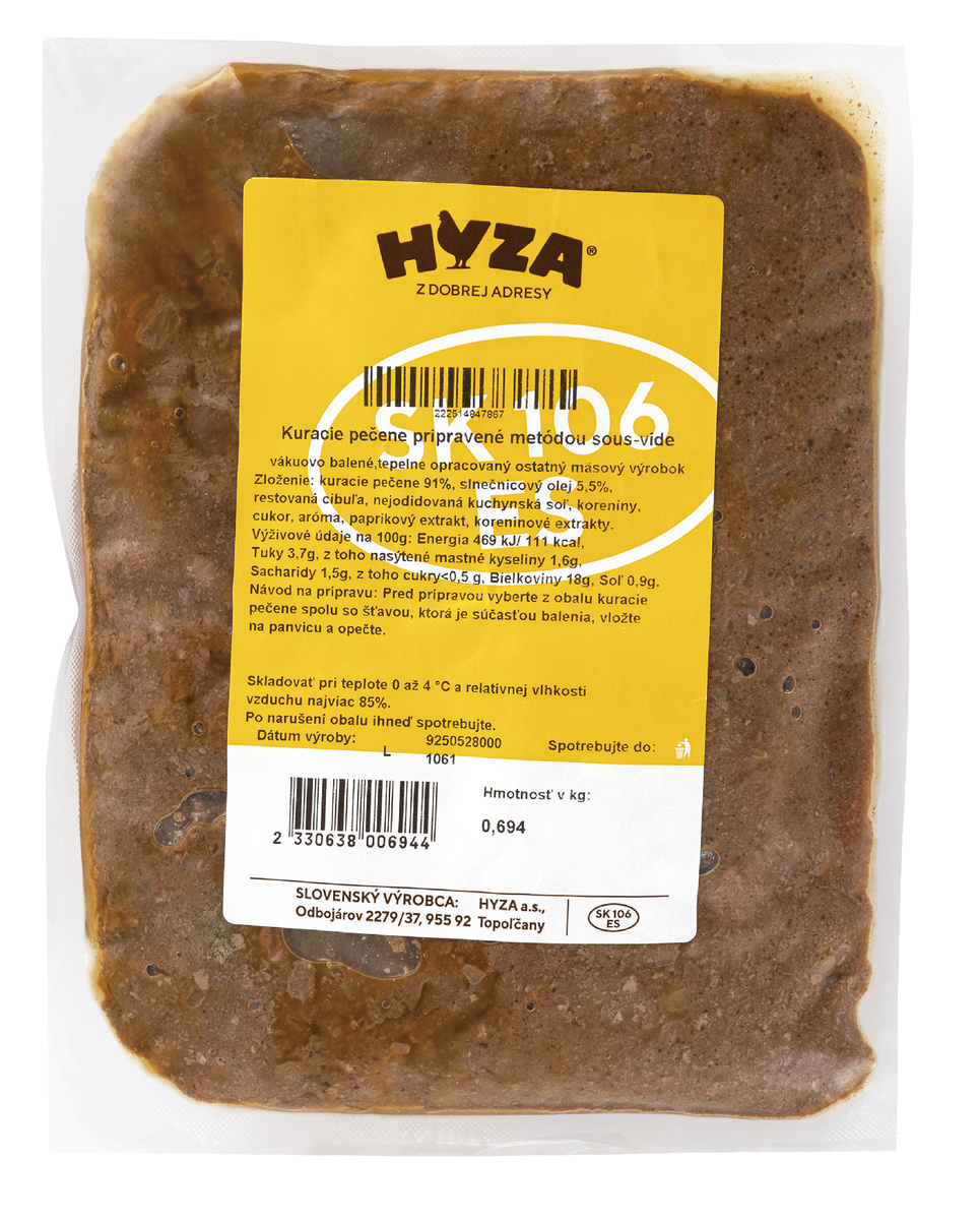 HYZA Kuracie pečene Sous-Vide vákuové balenie chlad. váž. cca 1000 g