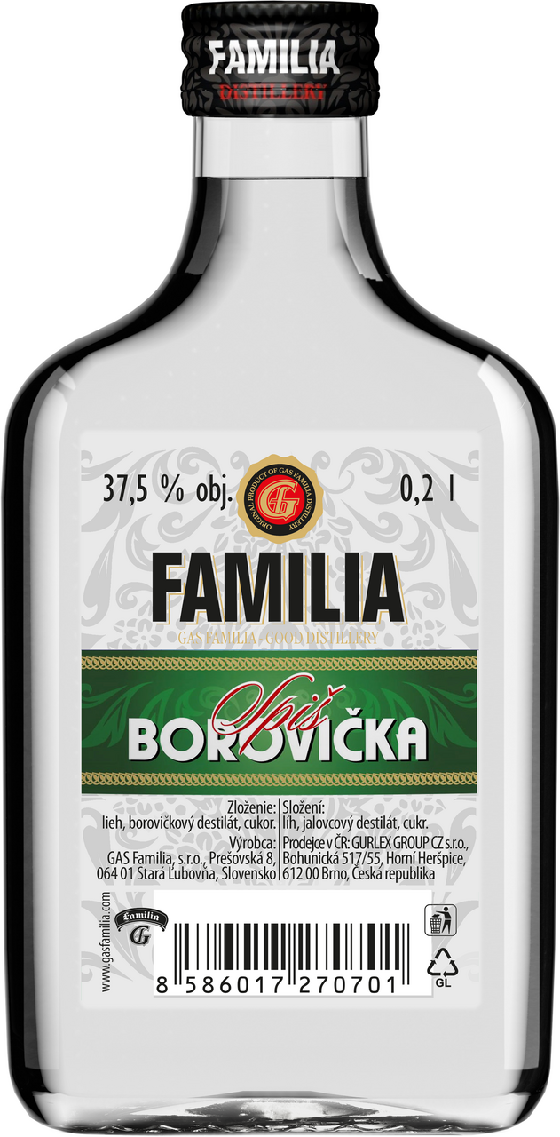 FAMILIA Borovička 37,5% 200 ml (min. obj. 12 ks)