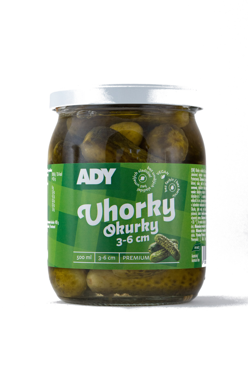 ADY Uhorky 3-6 cm 8 x 500 ml