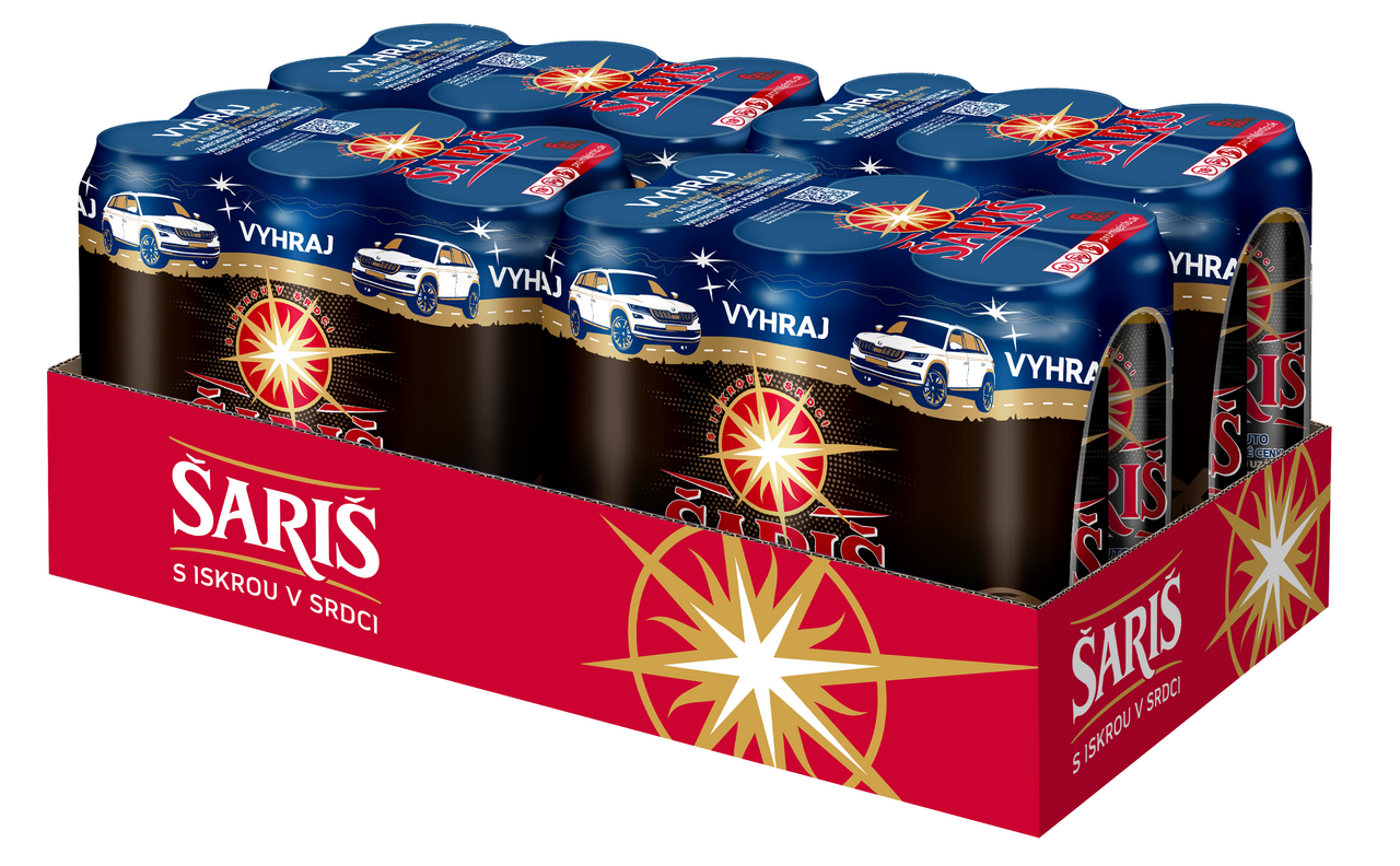 ŠARIŠ Tmavé pivo 24 x 500 ml vratná plechovka