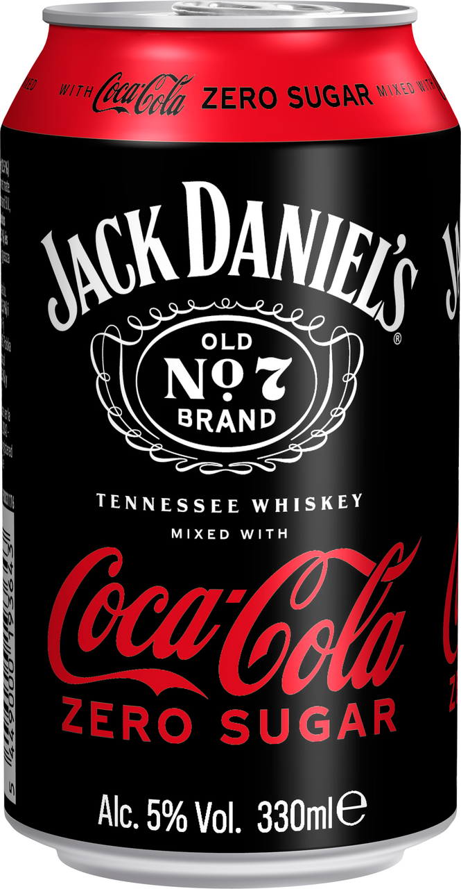 JACK DANIEL'S & Coca-Cola Zero miešaný nápoj 330 ml vratná plechovka