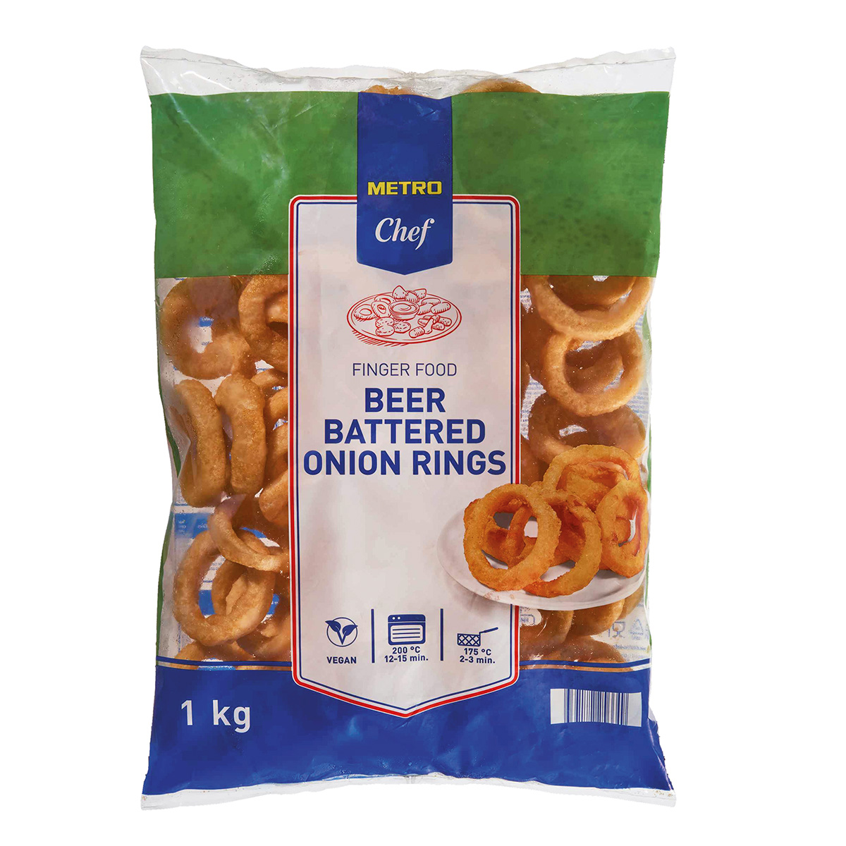 METRO Chef Cibuľové krúžky v pivnom cestíčku mraz. 1 kg