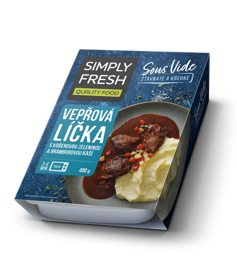 SIMPLY FRESH Bravčové líčka Sous Vide so zemiakovou kašou chlad. 400 g