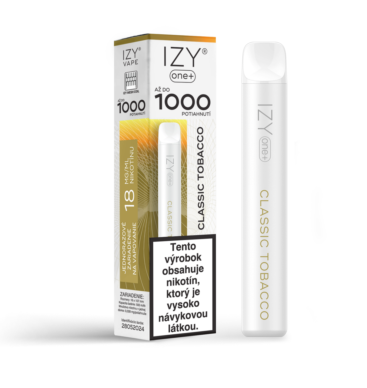 IZY VAPE ONE+ Classic Tobacco elektronická cigareta 18 mg 2 ml