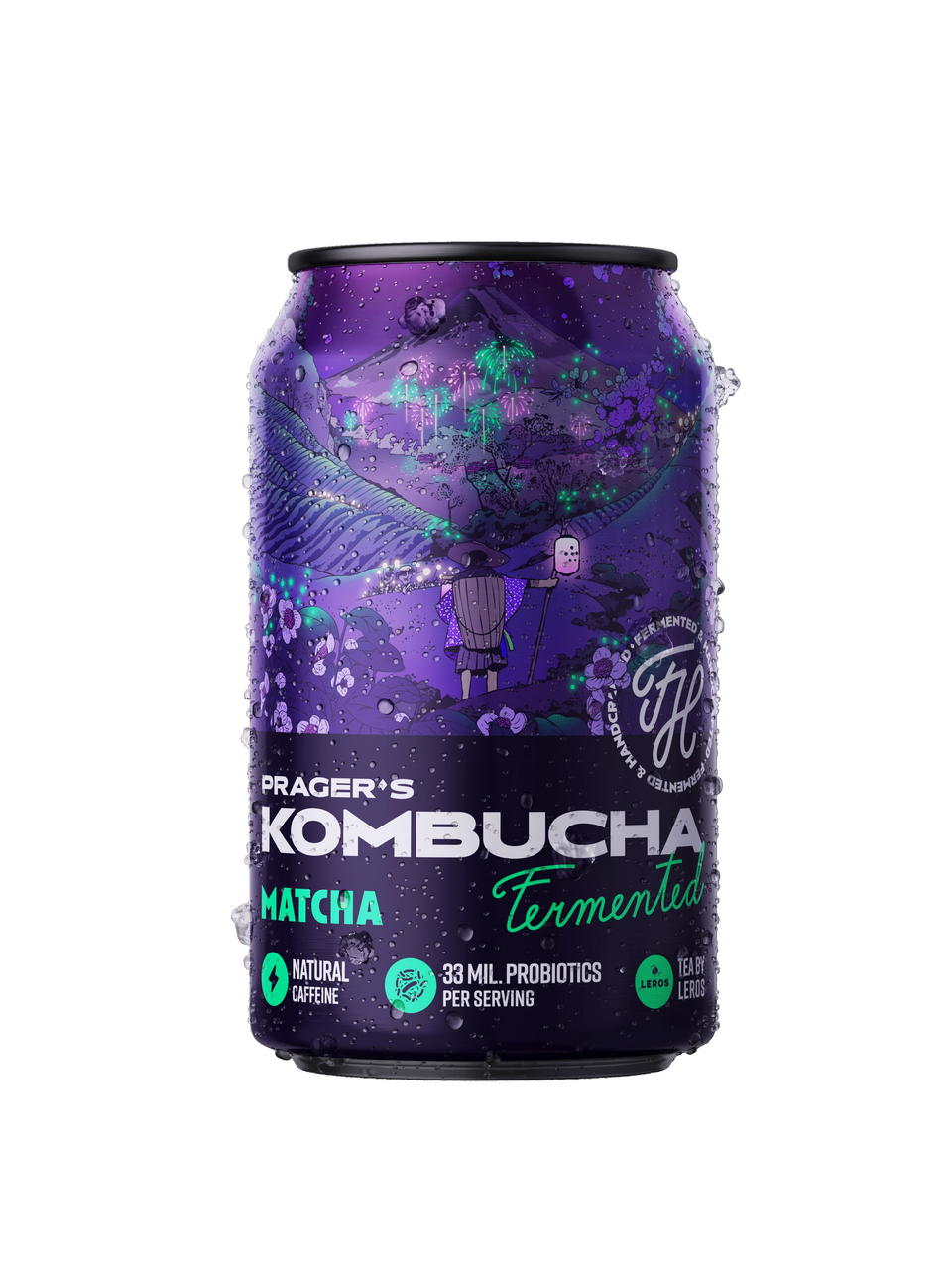 PRAGERS Kombucha matcha 330 ml vratná plechovka