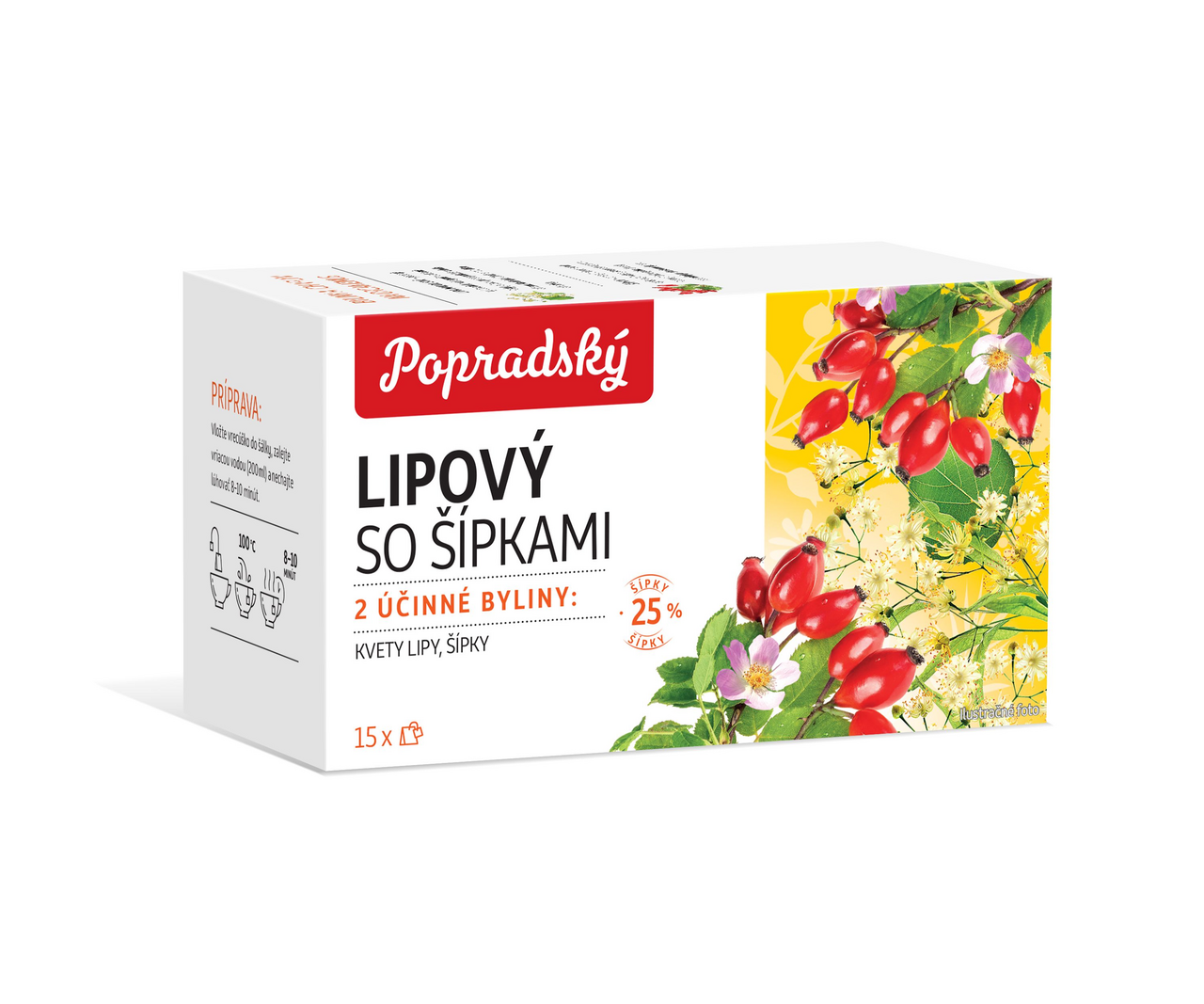 Popradský Čaj bylinný lipa a šípky 22,5 g