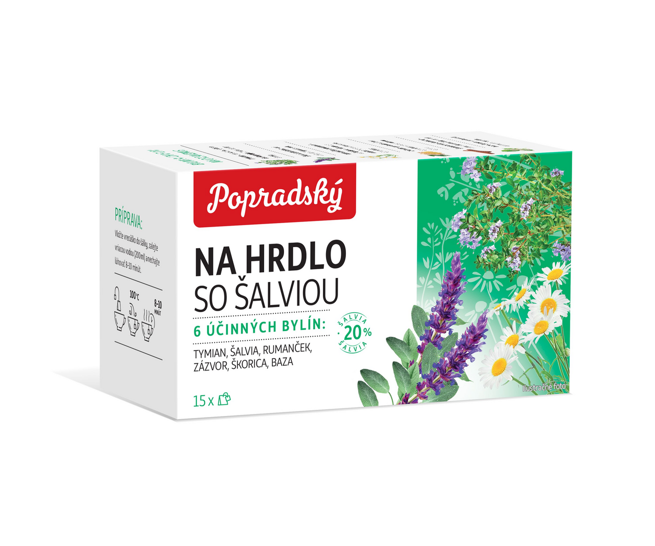 Popradský Čaj bylinný na hrdlo so šalviou 22,5 g