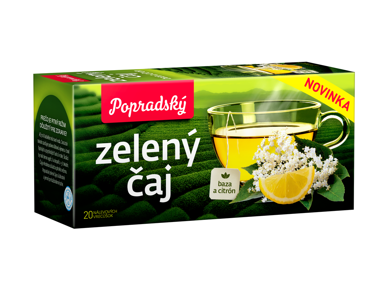 Popradský Čaj zelený baza a citrón 30 g