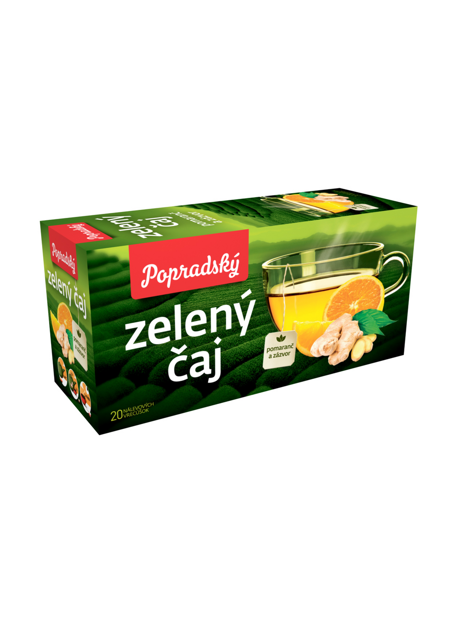 Popradský Čaj zelený pomaranč a zázvor 30 g