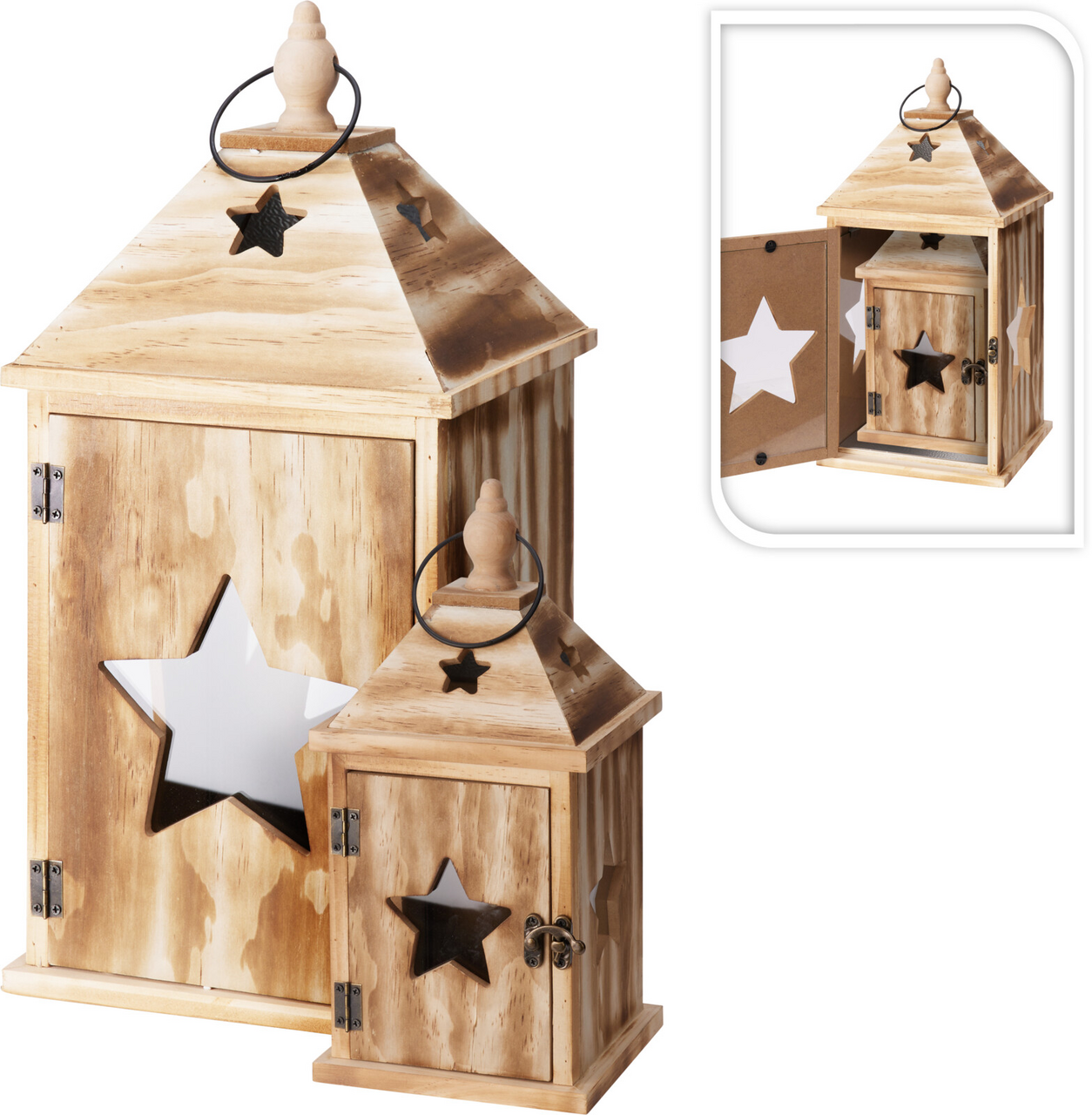 Koopman Lampáš drevený sada 2 ks