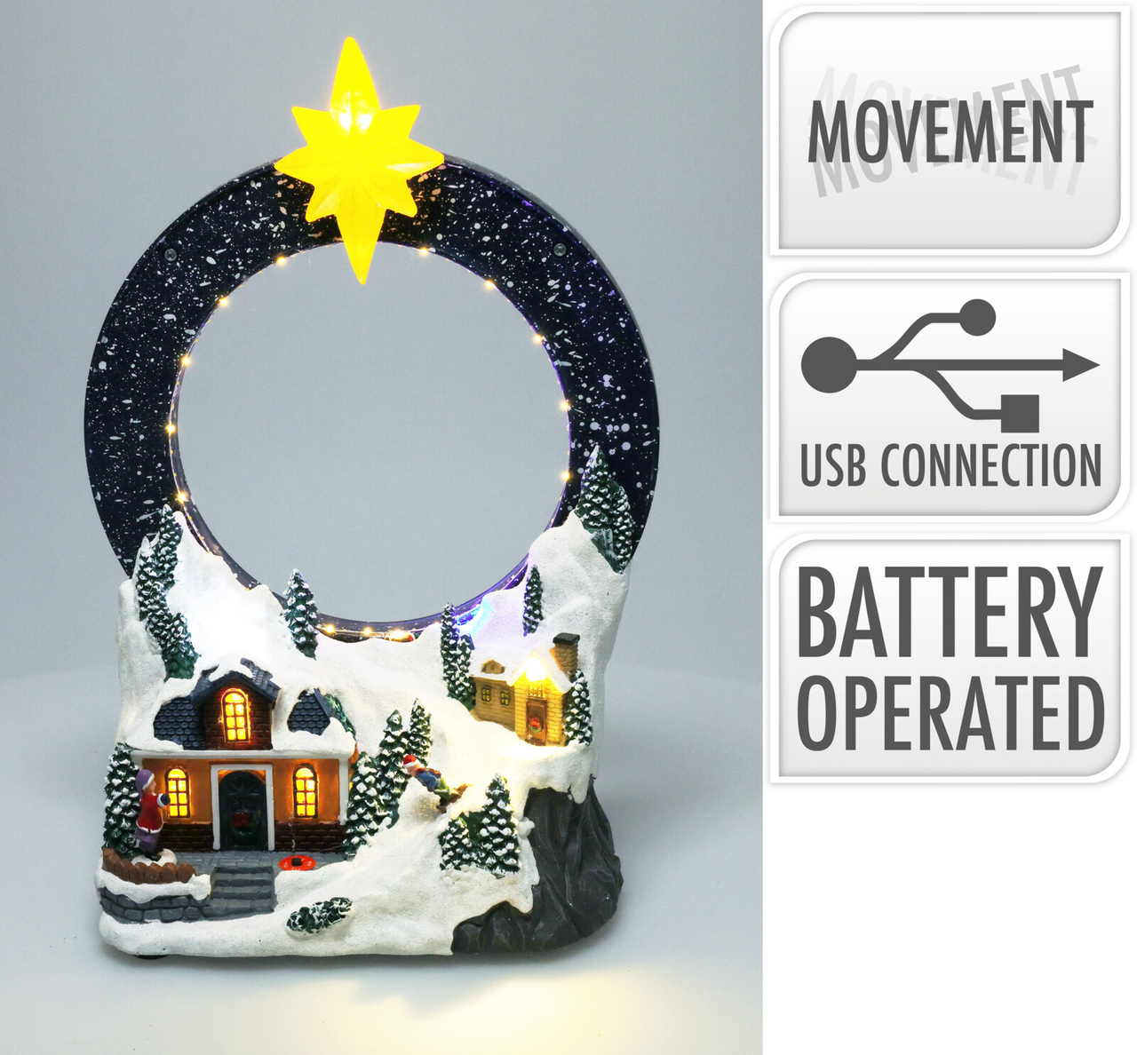 Koopman Vianočná scéna LED pohyblivá 19 cm 1 ks