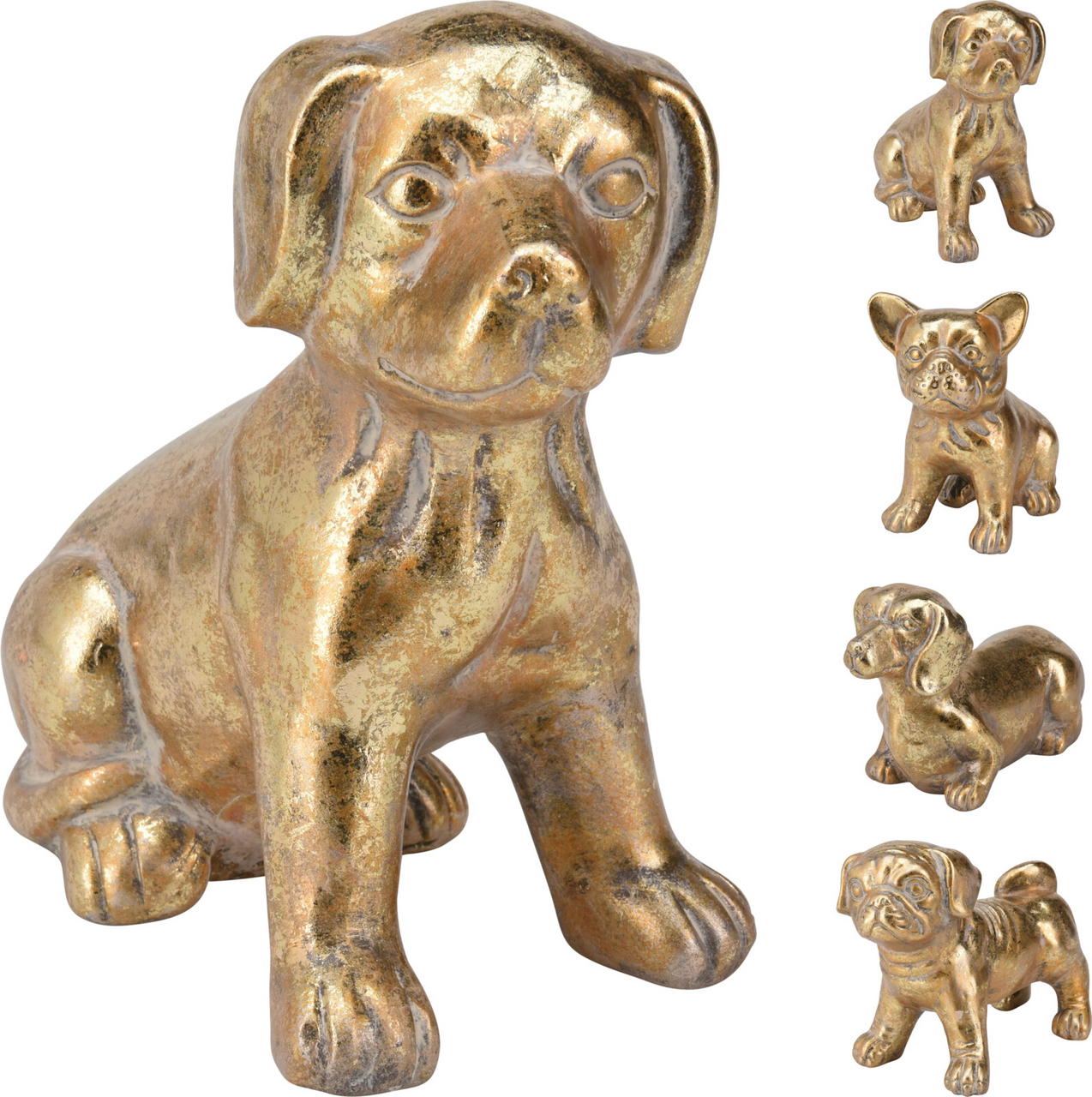 Koopman Dekorácia pes zlatý 15 cm 1 ks