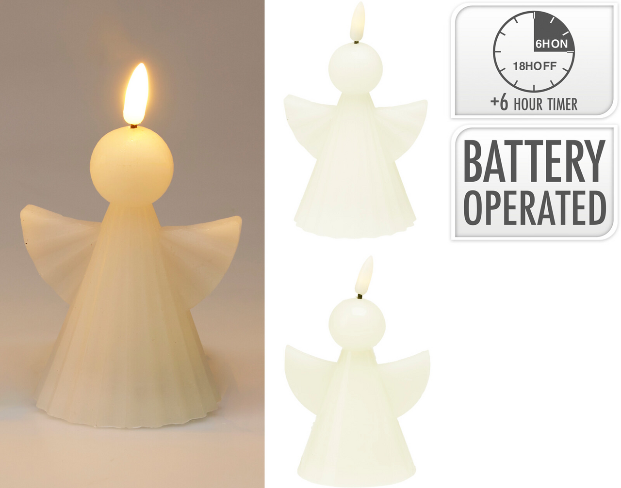Koopman Sviečka LED anjel 11 cm 1 ks