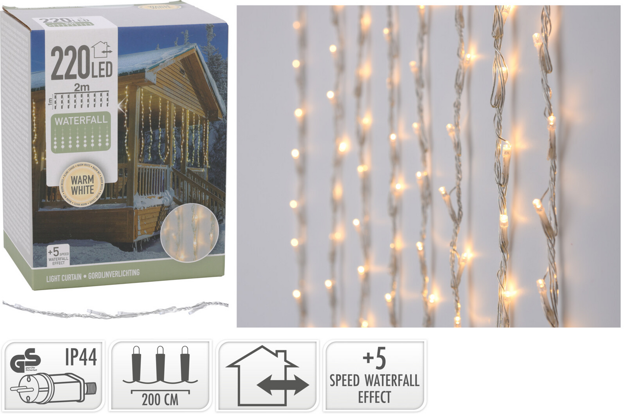 Koopman Reťaz 220 LED záves teplá biela 1 ks