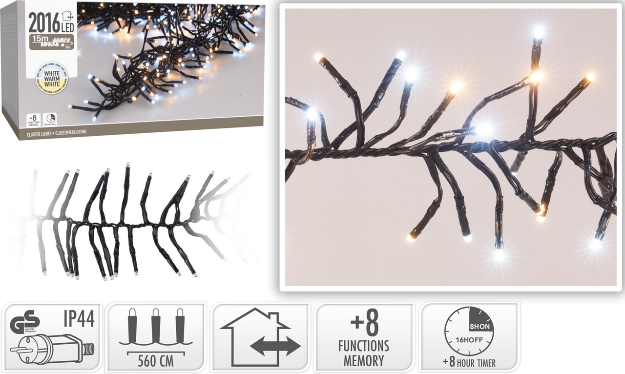 Koopman Reťaz 2016 LED cluster biela-teplá biela 1 ks