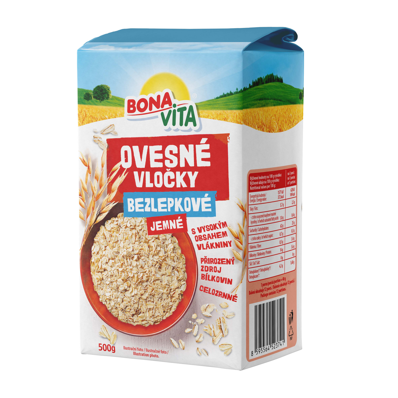 BONAVITA Ovsené vločky jemné bezlepkové 500 g