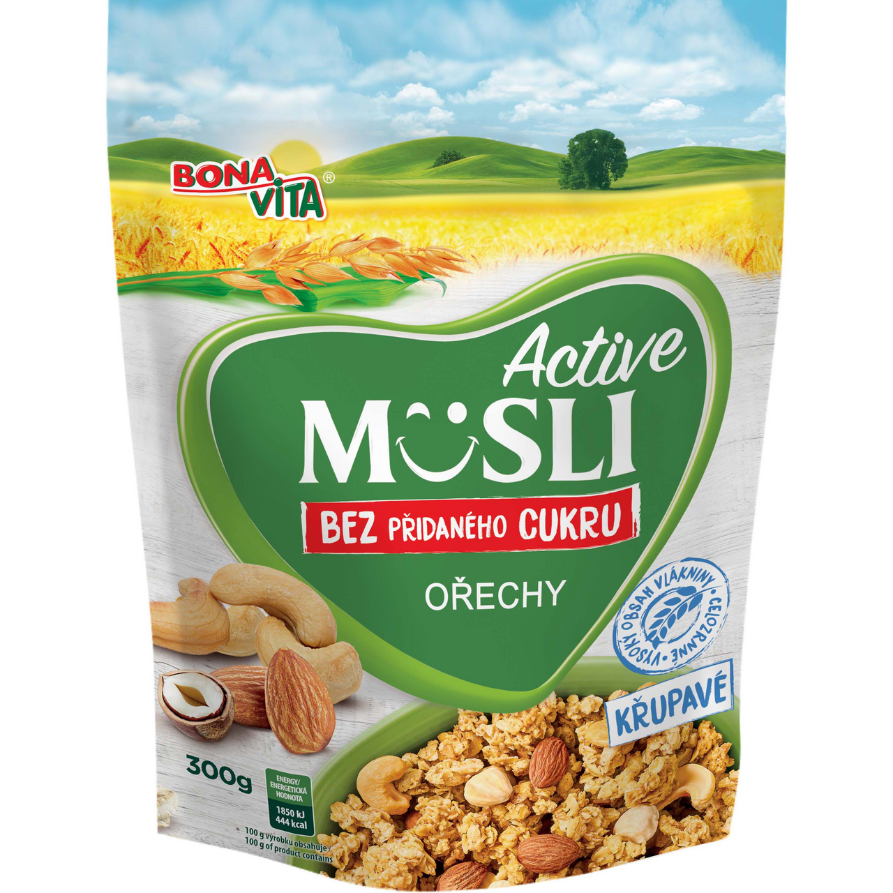 BONAVITA Active Müsli bez cukru orechy 300 g