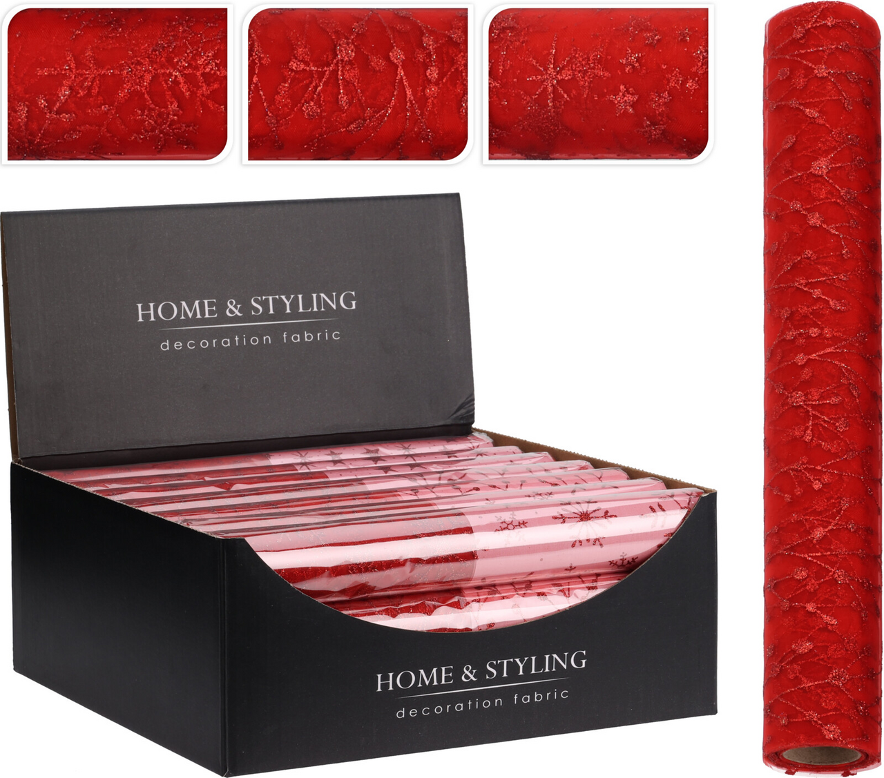 Koopman Dekorácia látka čierna 30 x 500 cm 1 ks