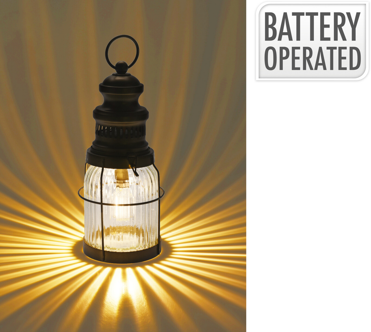 Koopman Lampáš LED sklo/kov 12 x 29 cm 1 ks