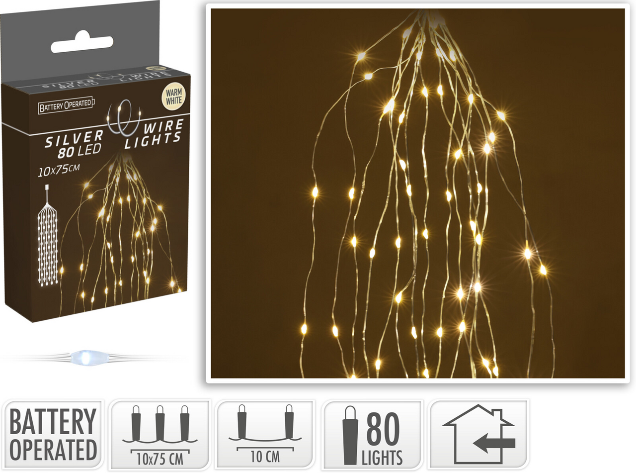 Koopman Drôtik 80 LED teplá biela 1 ks